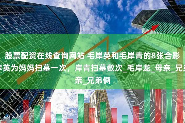 股票配资在线查询网站 毛岸英和毛岸青的8张合影，岸英为妈妈扫墓一次，岸青扫墓数次_毛岸龙_母亲_兄弟俩